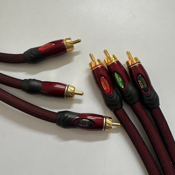 Monster THX Certified Audio Video Cable RCA Male to Male Red‎ Mesh 45" - Picture 5 of 7